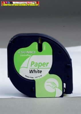 DYMO Letratag Feliratozógép papírszalag, 12 mm x 4 m, FEHÉR S0721500/59421