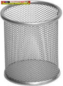 Tolltartó pohár ezüst fémhálós (írószertartó)