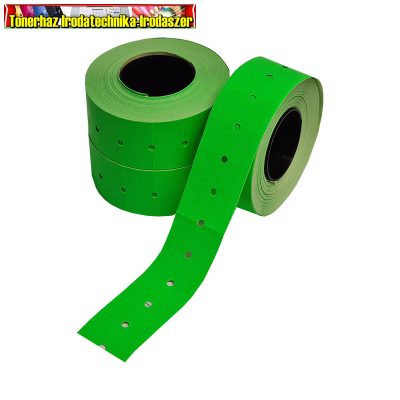 Árazószalag (Árazó cimke) 21x12mm zöld lyuk-perforált 1000címke/tek