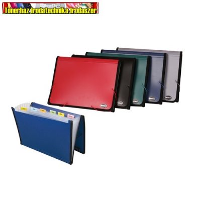Harmonika irattáska Centrum A/4 6 rekeszes gumis vegyes színek (80017)