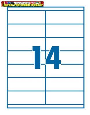 Etikett 105x41mm 14 címke/lap (100 lap/dob)