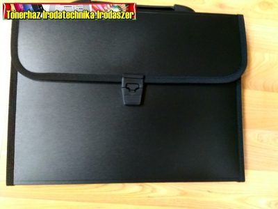 IRATTARTÓ A/4 HARMONIKÁS FÜLES TÁSKA P+P 13 RÉSZES ,CSATOS,FEKETE (CY8423)