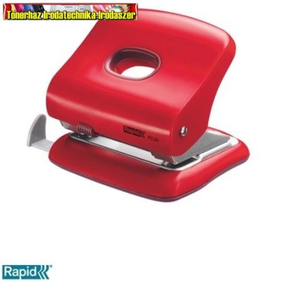 RAPID FC30 Lyukasztó, nagyteljesítményű, kétlyukú, 30 lap, piros