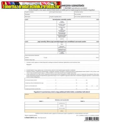 Tulajdonjog átruházási szerződés 4 lapos garn. A/4 A.REND.3/2012