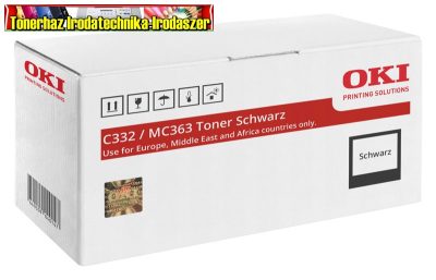 OKI 46508712 nagy kapacítású EREDETI Lézertoner C332, MC363 nyomtatókhoz, fekete, 3,5K 