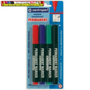 Centropen alkoholos filctoll készlet vastag 4 szín/cs (permanent) 8566