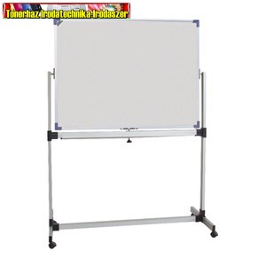 Mágneses fehér tábla állványos, forgatható 90x120 cm, alukeretes