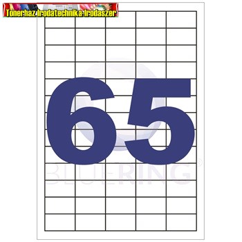 Etikett 38,1x21,2mm 65címke/lap 100lap/dob (öntapadós címke)