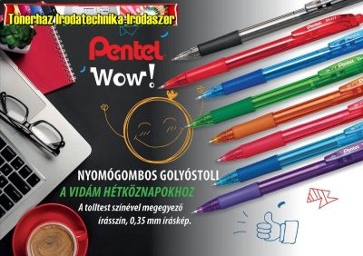 Pentel WOW BK417 nyomógombos golyóstoll kül. színben