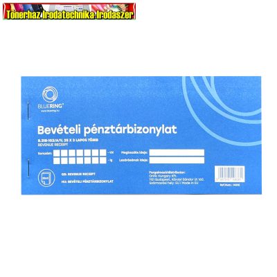 Bevételi pénztárbizonylat 25x3 lapos tömb Bluering®