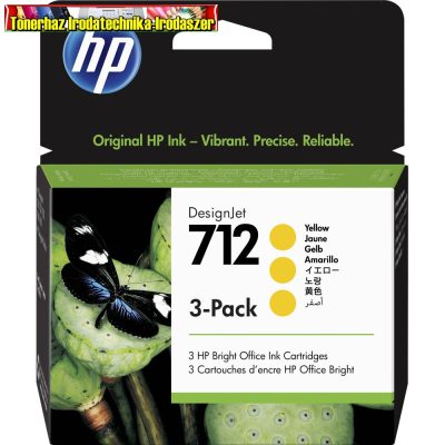 HP 3ED79A PATRON 3PACK (3x 29ML) YELLOW NO.712 (EREDETI)