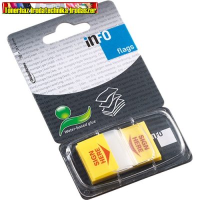 Oldaljelölő műanyag Info Notes Info Flag 25x43 mm 50 lapos aláírás ikon 7729-11