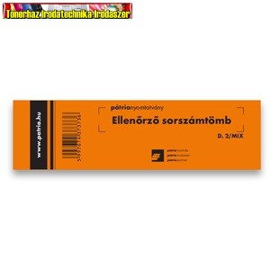 Ellenőrző sorszámtömb 100 lapos 146x40 mm vegyes
