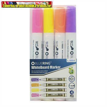 Táblamarker kerek test Bluering® neon, 4 db-os készlet