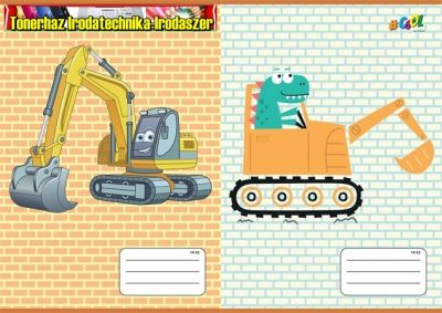 Füzet, tűzött, A5, vonalas, 32 lap, 1. osztály, COOL BY VICTORIA, Excavator 14-32