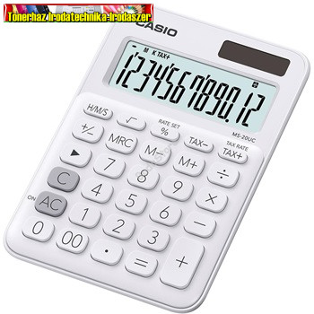 Casio MS-20 UC fehér számológép asztali 12 digit nagy, döntött kijelző (MS20)