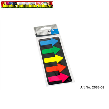 Info 2683-09 Jelölőcímke 25x45mm, 5x25lap, nyíl Gln kék zöld sárga narancssárga rózsaszín