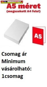 Fénymásolópapír A/5 80gr 500ív=1cs. (A5 mérete:148 x 210 mm) - csomagra vásárolható -
