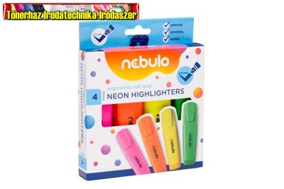 Szövegkiemelő készlet, 2-5 mm, NEBULO, 4 neon szín