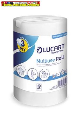 Lucart Kéztörlő 3 rétegű tekercses hófehér egyesével csomagolt Strong (250lap/tek) 3.250 821642