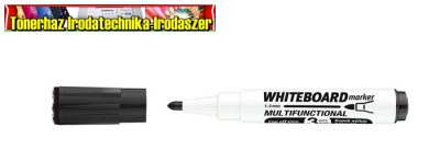 Ico MARKERASER Táblamarker 1-3mm, mágneses, táblatörlővel fekete, kúpos heggyel (whiteboard marker)