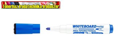 Ico MARKERASER Táblamarker 1-3mm, mágneses, táblatörlővel kék, kúpos heggyel (whiteboard marker)