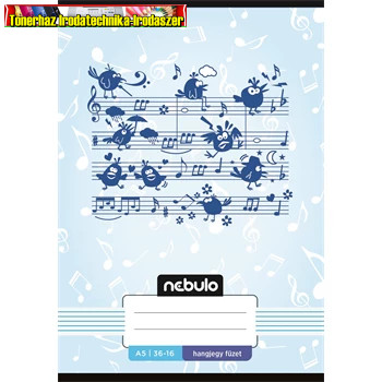 Füzet, A/5, hangjegy, 36-16, Nebulo Blue (kottafüzet) (ének)