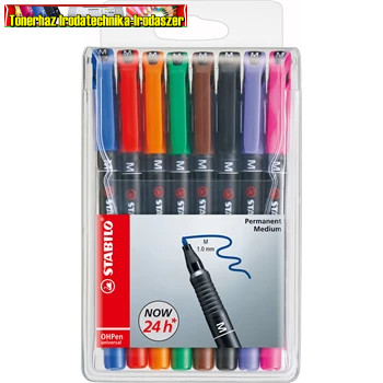 Stabilo OHPEN 843/8 M-es 8 színű alkoholos filc készlet (843M) (vonalvastagság: 1mm)