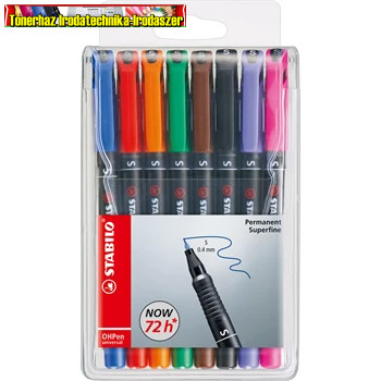 Stabilo OHPEN 841/8 S-es 8 színű alkoholos filc készlet (841S) (vonalvastagság: 0,4mm)