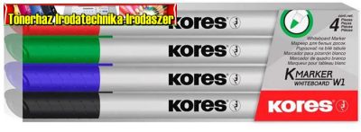 KORES K-Marker Tábla- és flipchart marker , 1-3 mm kúpos, 4 különböző szín