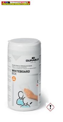 Fehértábla tisztítókendő, 100 db, DURABLE WHITEBOARD BOX 100 