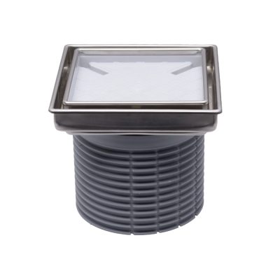 HL 3020 csempézhető padlóösszfolyó rács inox kerettel, DN110, 132 x 132 mm