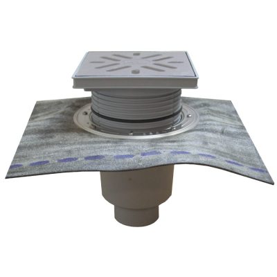 HL 616HSW/1 Perfekt kültéri víznyelő függőleges kifolyóval és gallérral, DN110, 244 x 244 mm