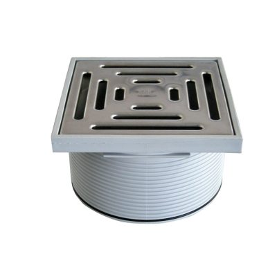 HL 66.9 rácstartó inox ráccsal lapostető összefolyóhoz, d145 mm, 147 x 147 mm
