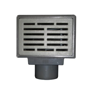 HL 71G pincei padlóösszefolyó vízszintes kifolyóval és öntöttvas ráccsal, DN110, 170 x 240 mm