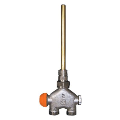 HERZ VUA-40 egyenes kivitelű kétcsöves lándzsás szelep 150 mm benyúlással, 1/2" x G3/4"