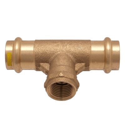 IBP PG4130G réz press T-idom, gázra, menetes ággal 22-3/4"B-22mm