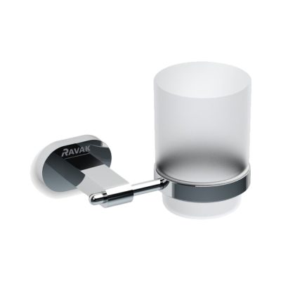RAVAK Chrome CR 210.00 üveg pohártartó 1 pohárral
