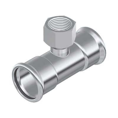 FixTrend Inox press T-idom, menetes ággal, 54 - 1/2" - 54 mm