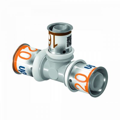 UPONOR S-Press PLUS PPSU műanyag szűkített T-idom ötrétegű csőhöz, 20x16x20 mm