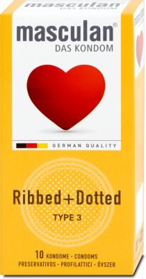 Masculan "3" gumióvszer 10 db-os bordázott (10/karton)