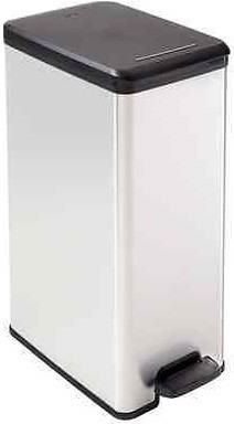 Curver "Slim Bin" pedálos szemetes 40l fekete/ezüst