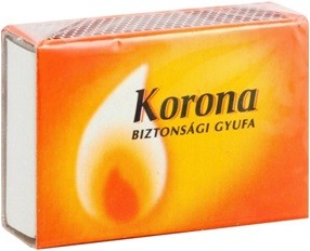 Korona hagyományos biztonsági gyufa (100/zsugor, 1000/karton)