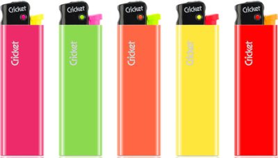 Cricket mechanikus egyszínű öngyújtó FLUO (50/gyűjtő, 500/karton)