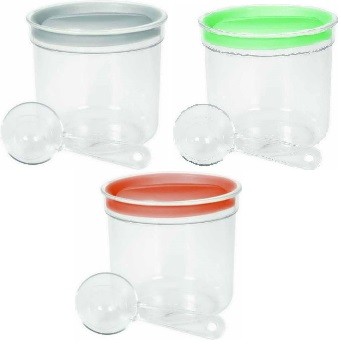 Curver Fűszertartó 1L adagoló kanállal Vegyes színek (szürke, barack, menta) (12/karton)