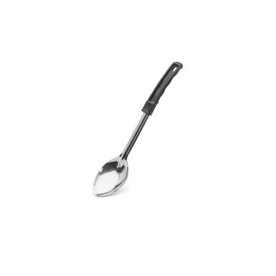 Szervírozókanál – fekete nyéllel, 34 cm, rozsdamentes, elegáns és tartós konyhai eszköz