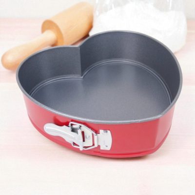 Tortaforma, szív alakú, csatos, 21,7×25,8x7,3 cm, thermoplate