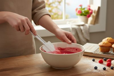 40 cm-es Műanyag Nyelű Spatula Lekerekített Gumis Fejjel - Konyhai Kiegészítő