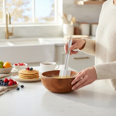Spatula – Lekerekített Gumis Fejjel, 25 cm – Műanyag Nyéllel, Kiváló minőségű konyhai eszköz
