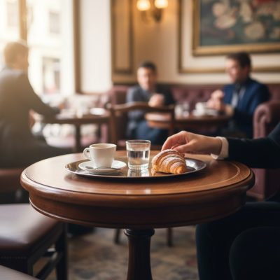 Ovális egyszemélyes kávéházi Tálca 26,5x19,5 cm rozsdamentes - Német minőség